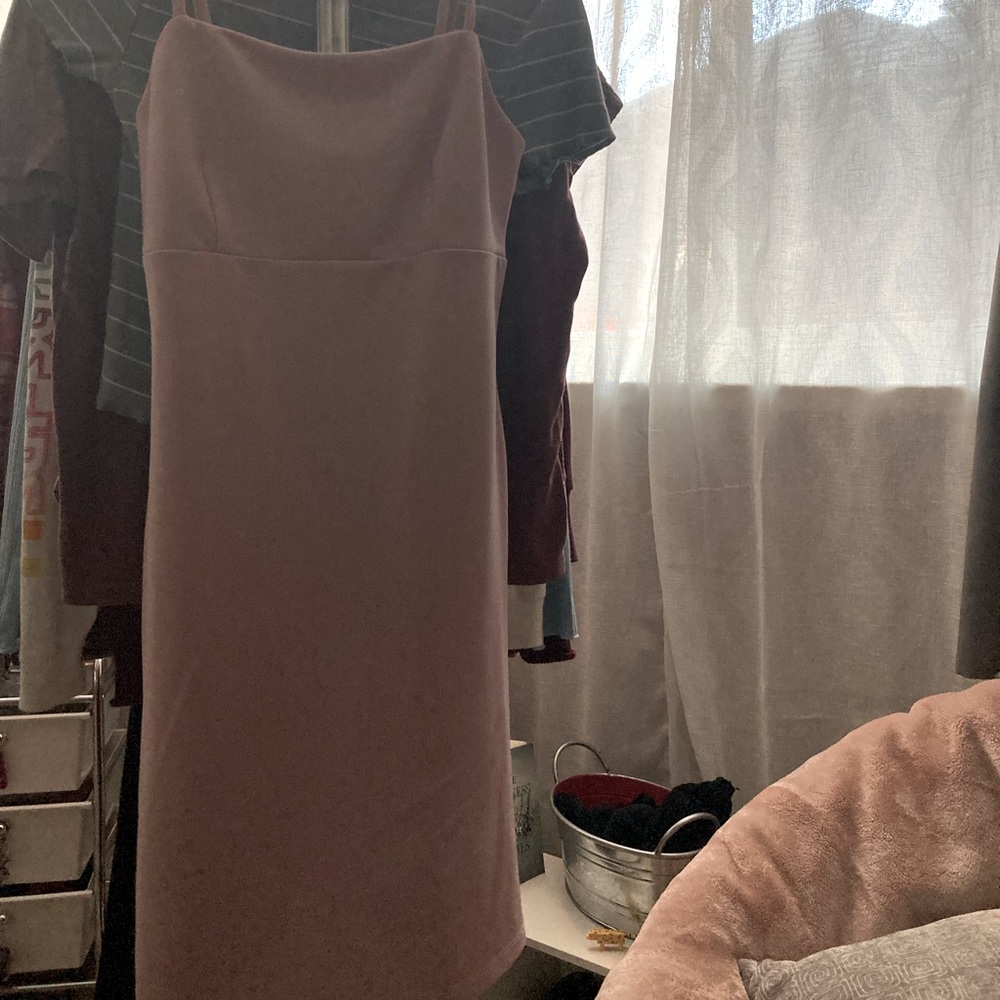 Blush pink bodycon mini dress